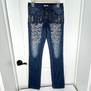 FG4 George Davies Distressed Mid-Rise Blue Jeans | Size 10